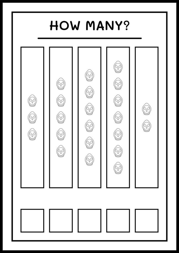 How many Ghost, game for children. Vector illustration, printable worksheet