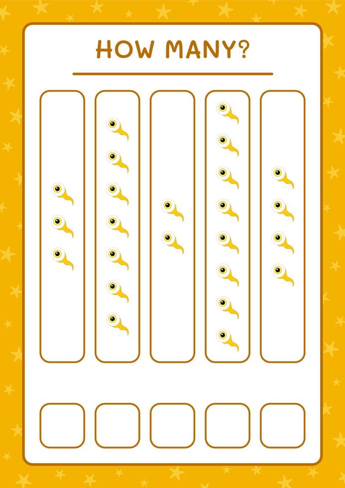 How many Eye, game for children. Vector illustration, printable worksheet