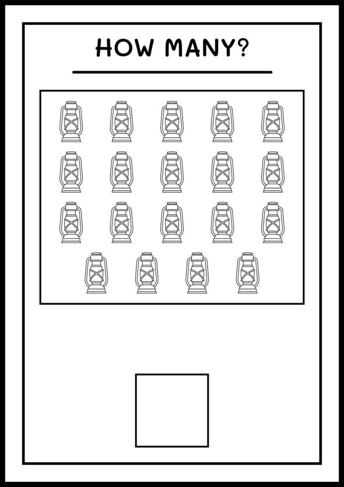 How many christmas lantern, game for children. Vector illustration, printable worksheet