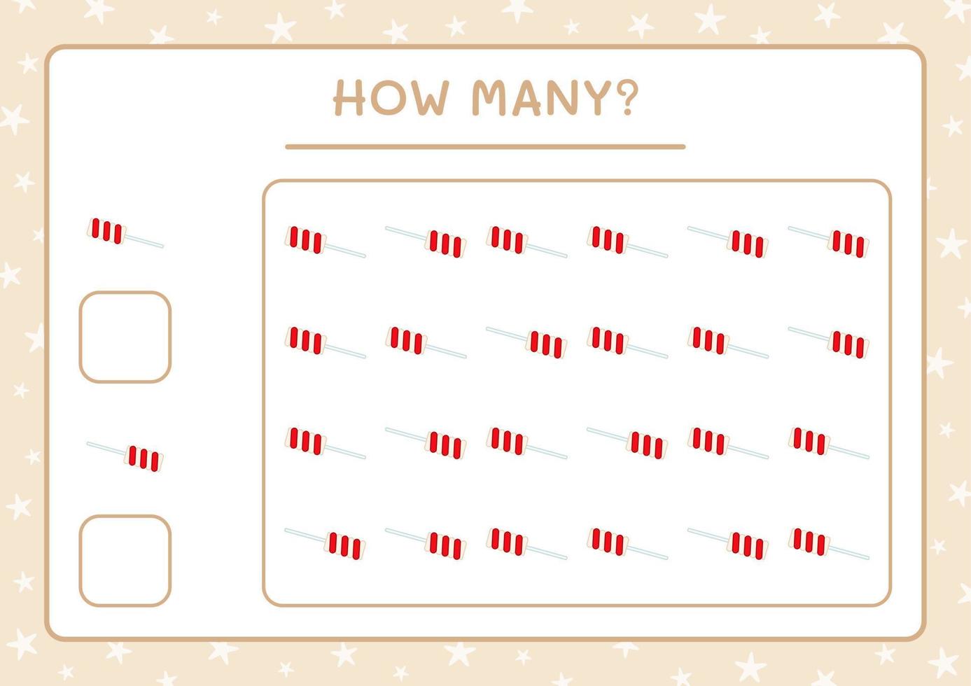How many christmas lollipop, game for children. Vector illustration, printable worksheet