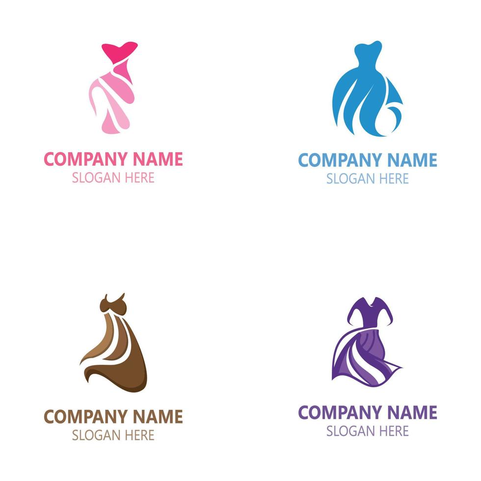 Dress woman logo image beauty creative for boutique vector