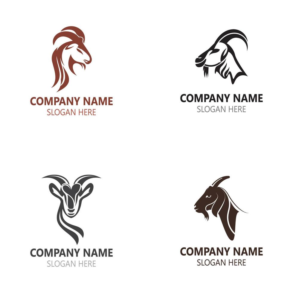 Goat animal logo head design template illustration vector