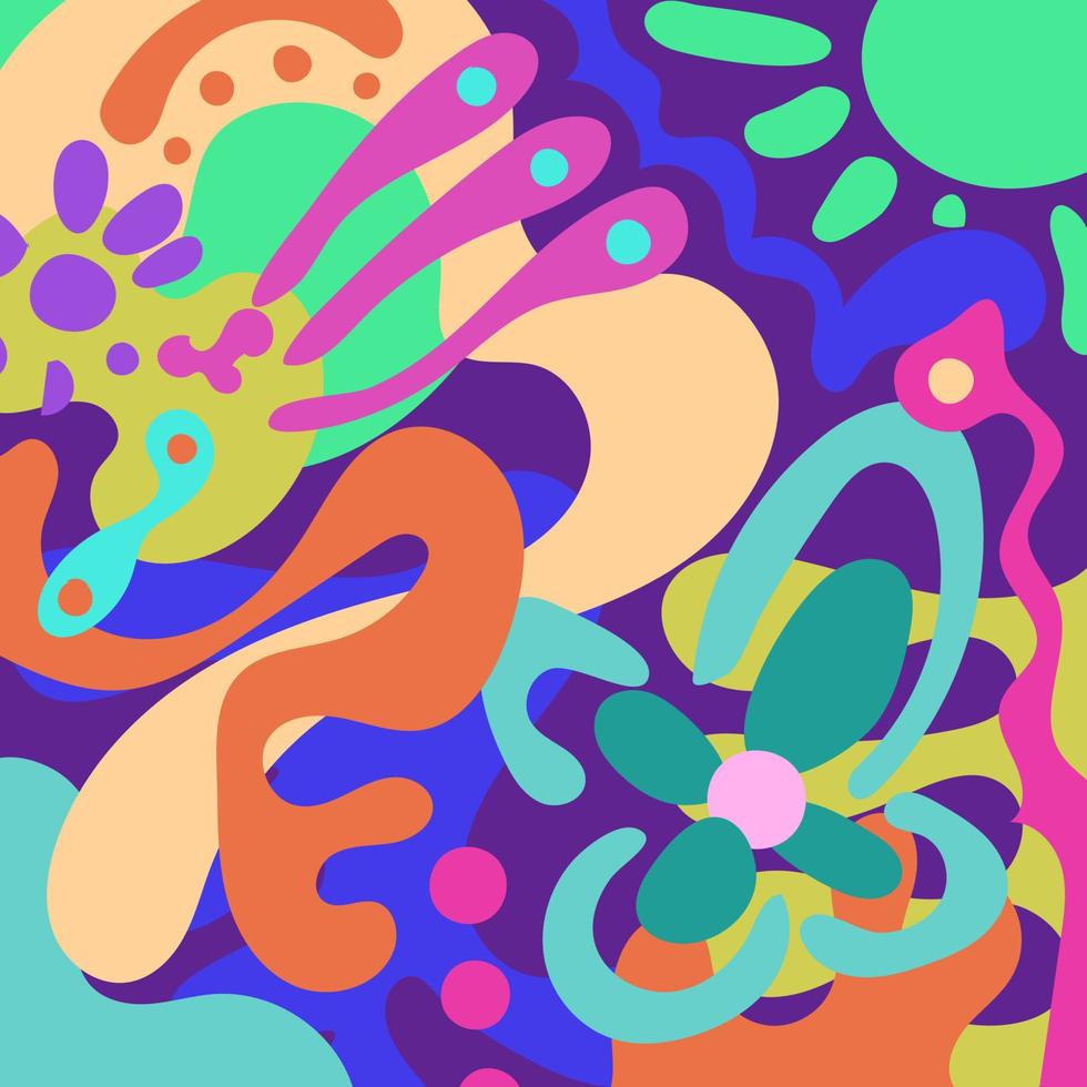 Abstract Hand Drawn Background of Colorful Doodle Pattern vector