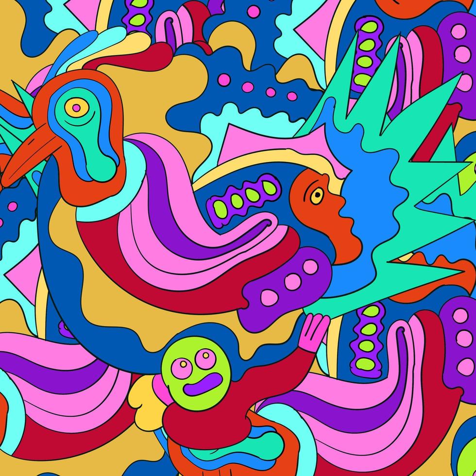 Hand Drawn Abstract Doodle Background vector