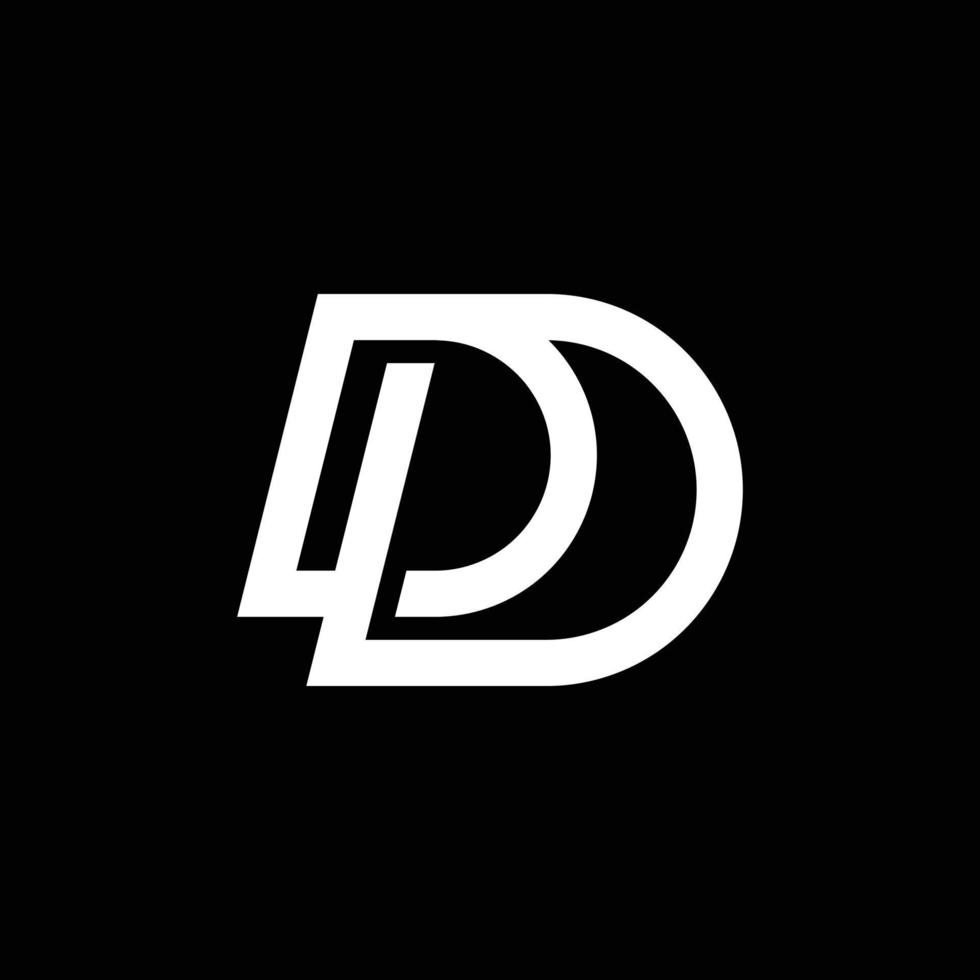 Modern letter D with overlapping line logo design vector