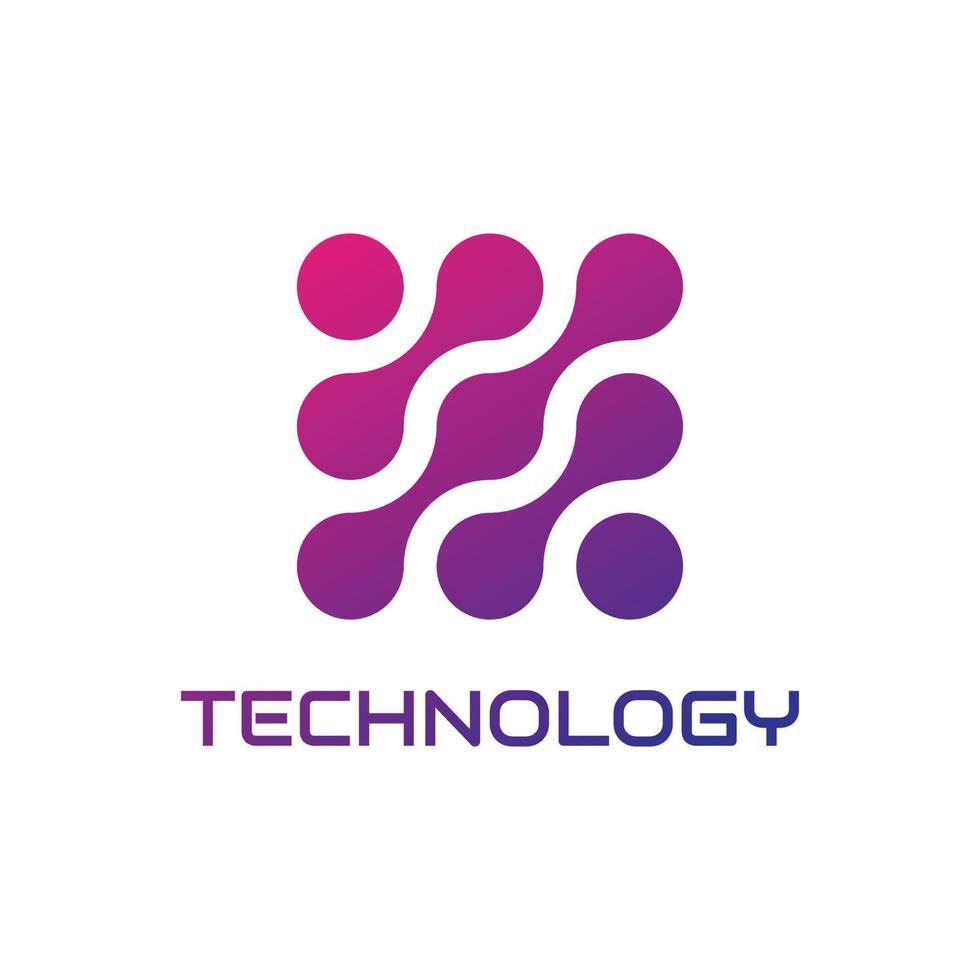 diseño de logotipo de tecnología cuadrada moderna vector