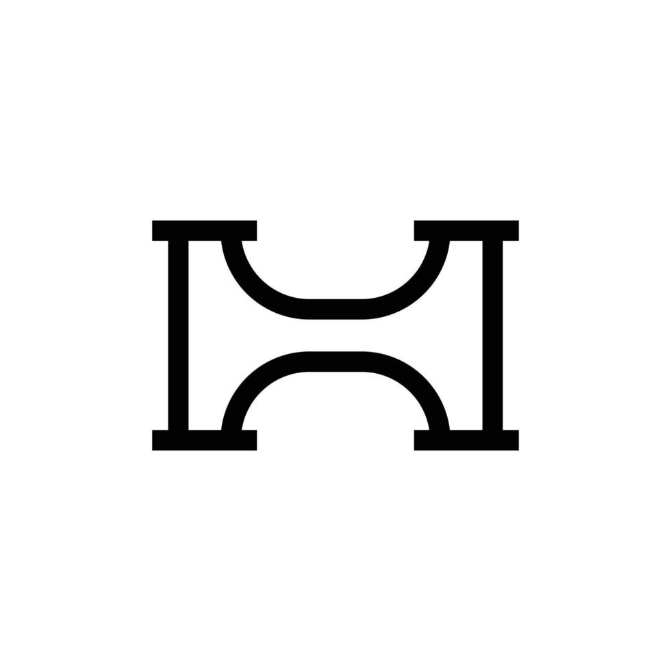 diseño moderno del logotipo de la letra h del monograma vector