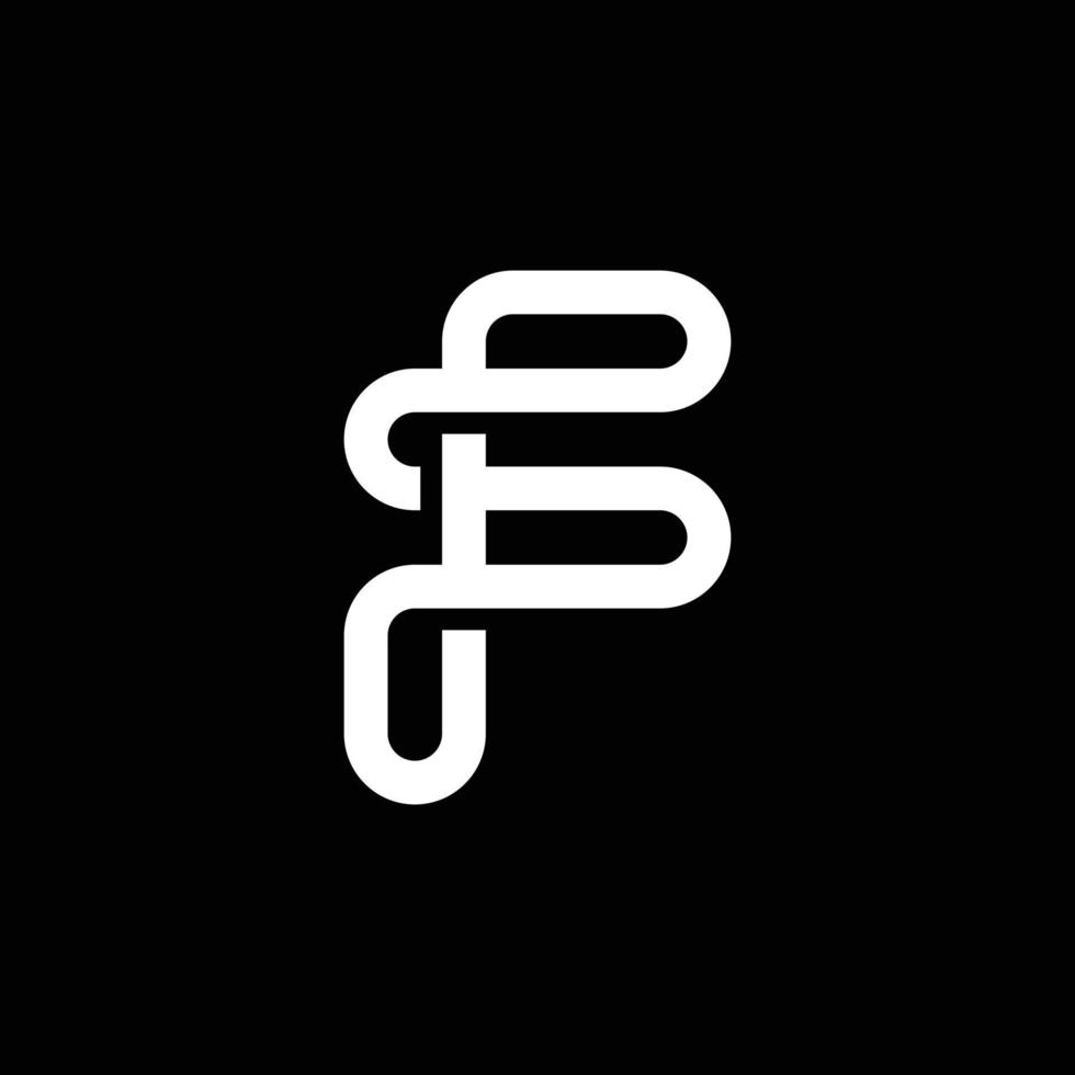 Modern letter F with overlapping line logo design vector