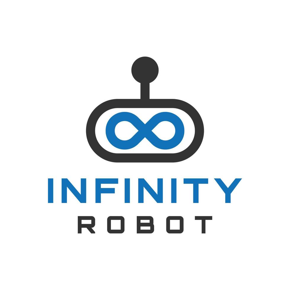 diseño de logotipo de robot infinito moderno vector