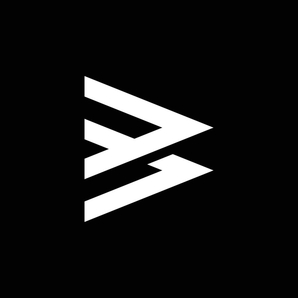 letra b moderna con diseño de logotipo de línea superpuesta vector