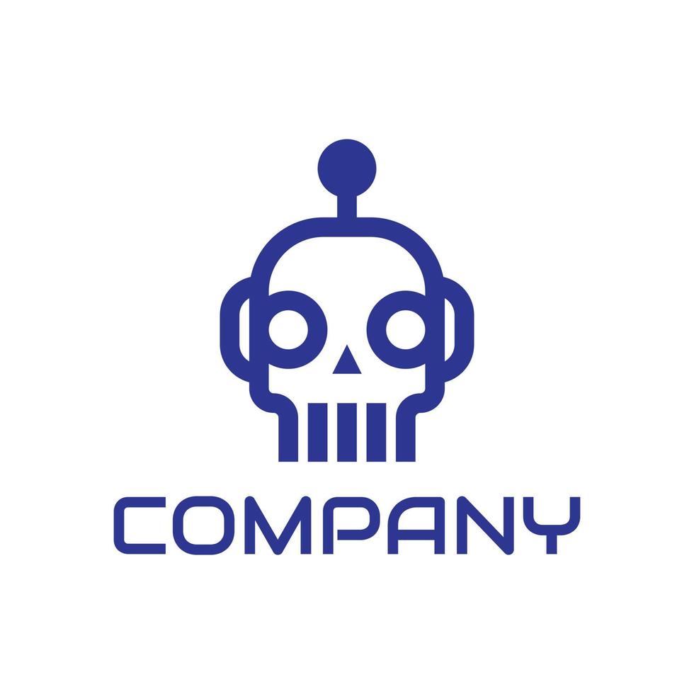 diseño moderno del logotipo del cráneo del robot vector