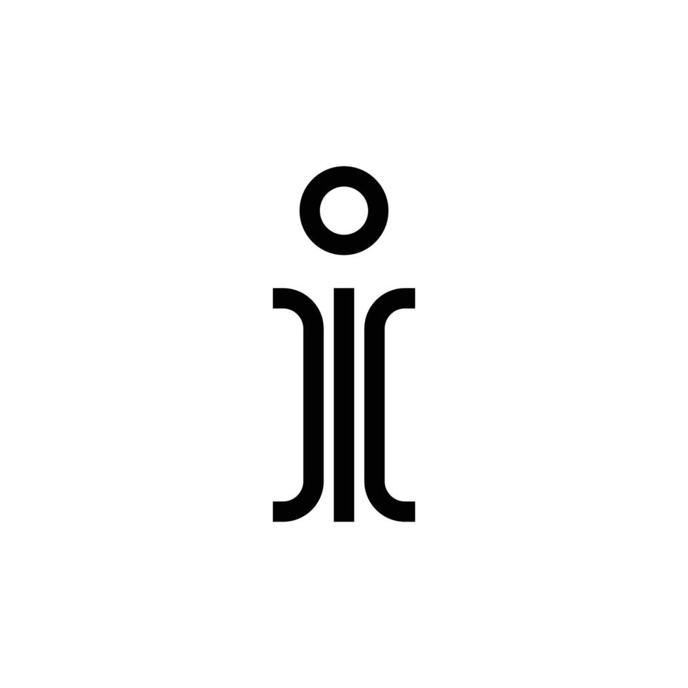 diseño moderno del logotipo de la letra i del monograma vector