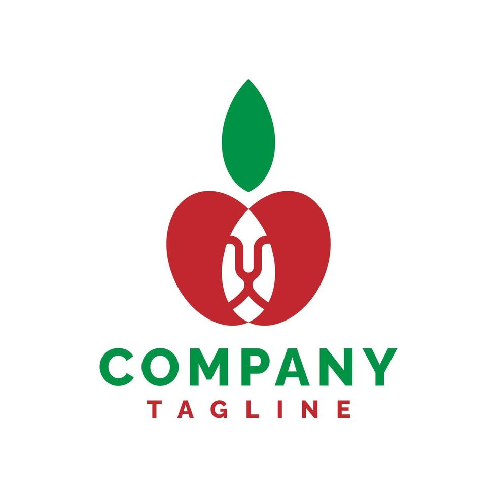 diseño de logotipo de león de manzana vector