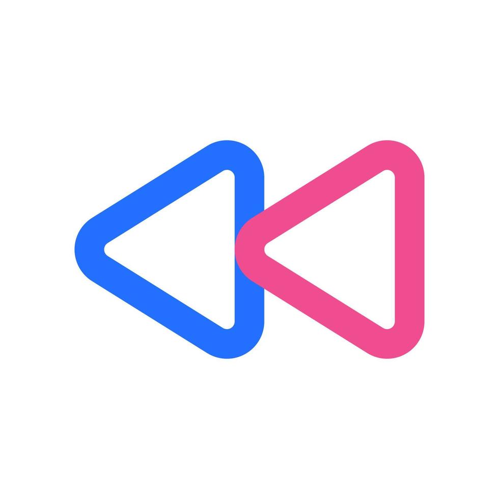 Previous Icon with Two Tone Color vector