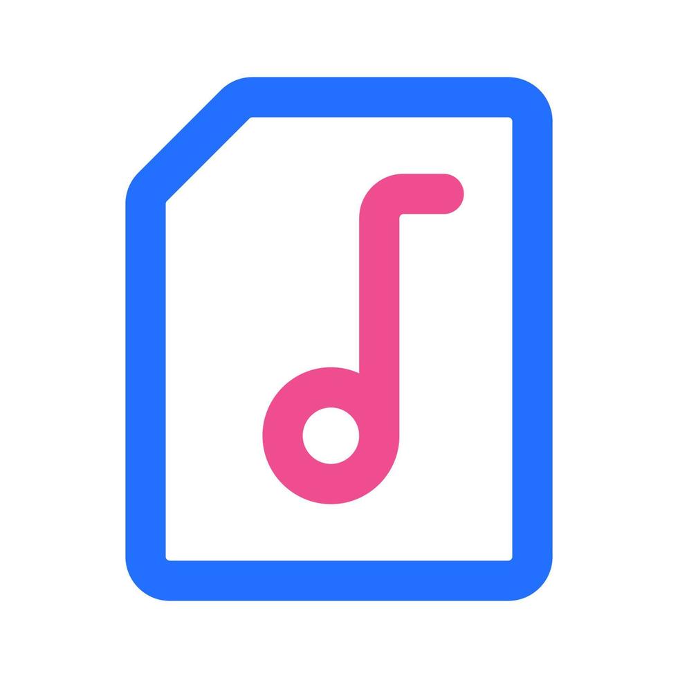 Music File Icon with Two Tone Color vector