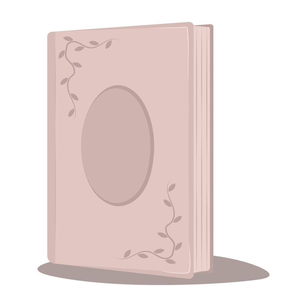 libro beige con elementos florales vector