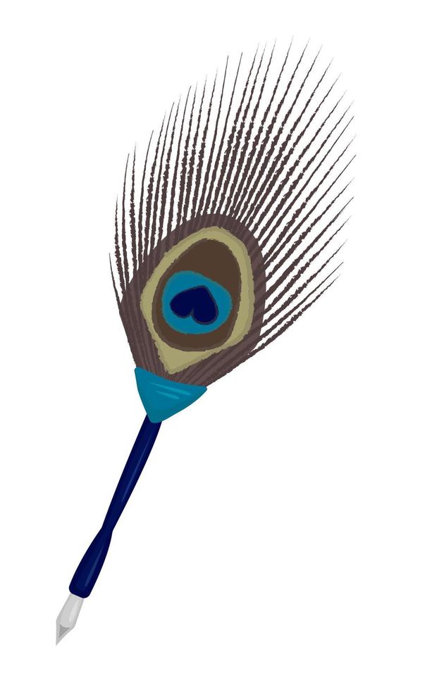 Peacock feather pen vector