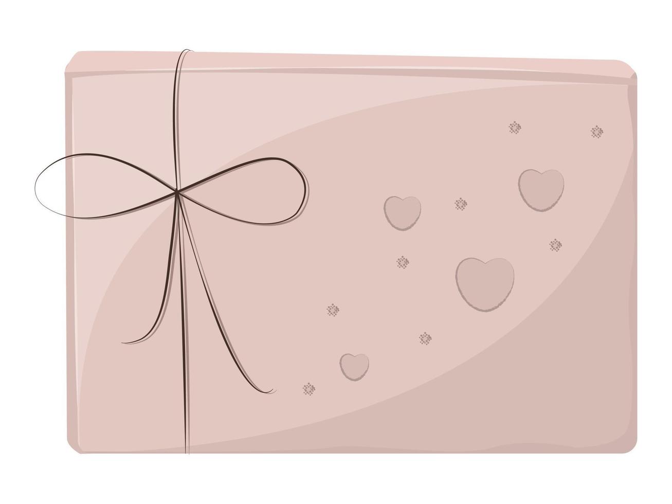 Beige envelope with bow vector