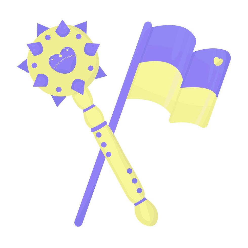 Ukrainian mace and flag vector