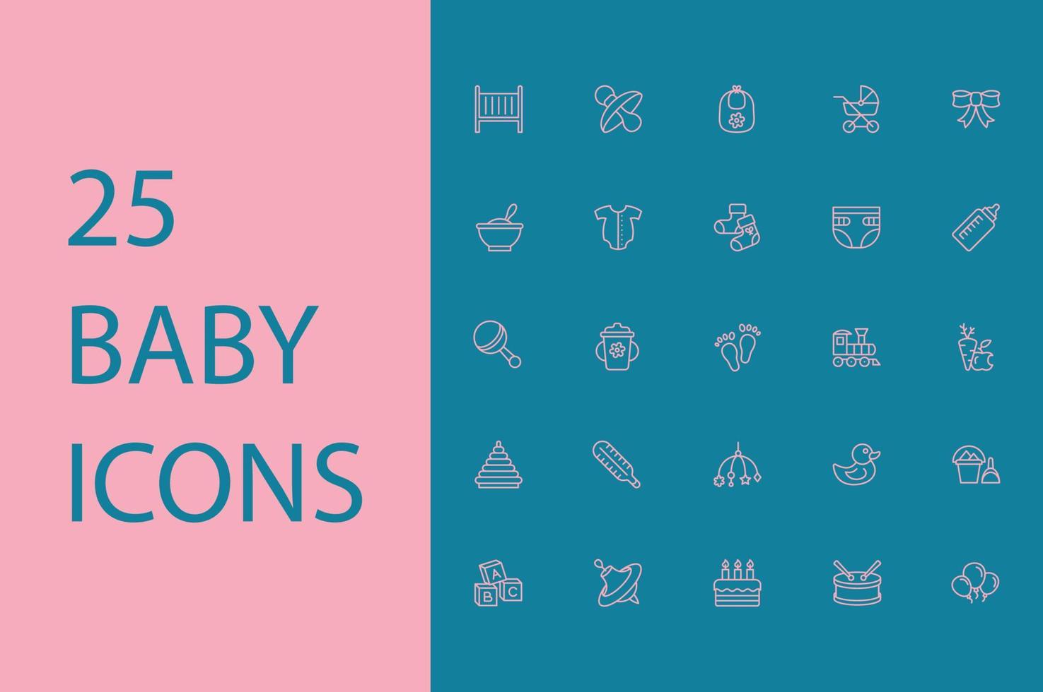 Minimal baby icon set vector illustration.