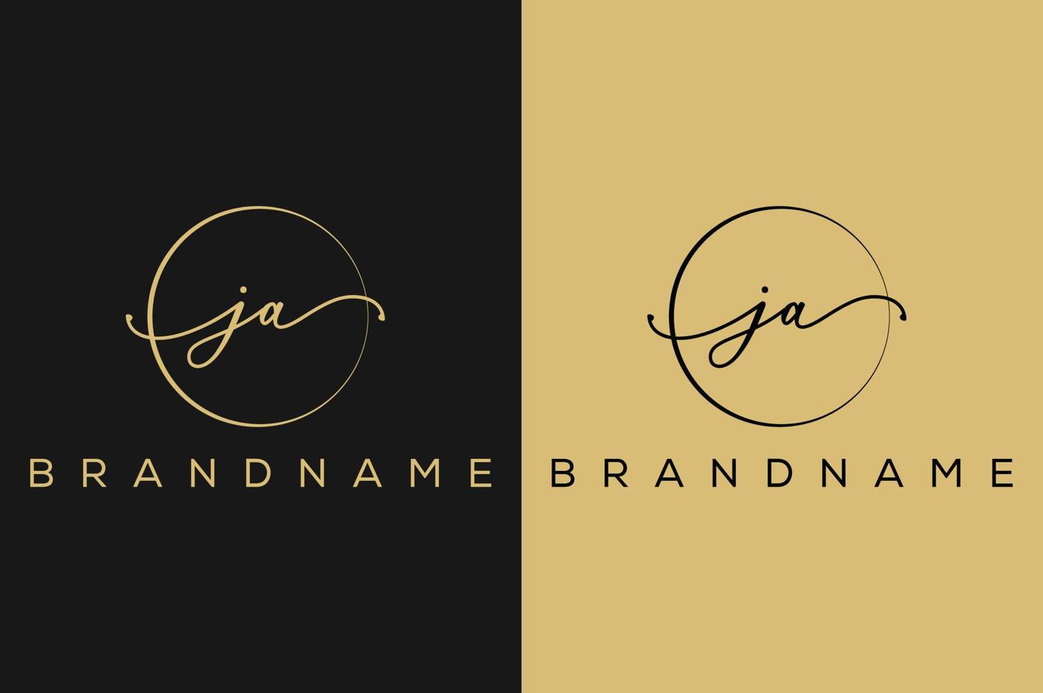 J A JA hand drawn logo of initial signature, fashion, jewelry, photography, boutique, script, wedding, floral and botanical creative vector logo template for any company or business.