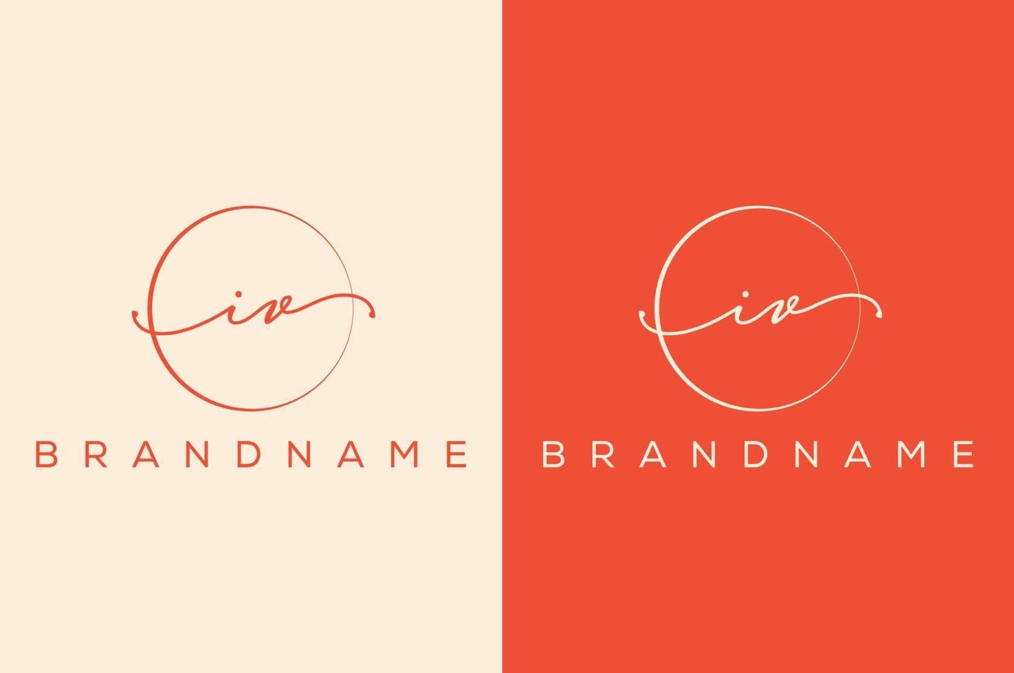 I V  IV hand drawn logo of initial signature, fashion, jewelry, photography, boutique, script, wedding, floral and botanical creative vector logo template for any company or business.