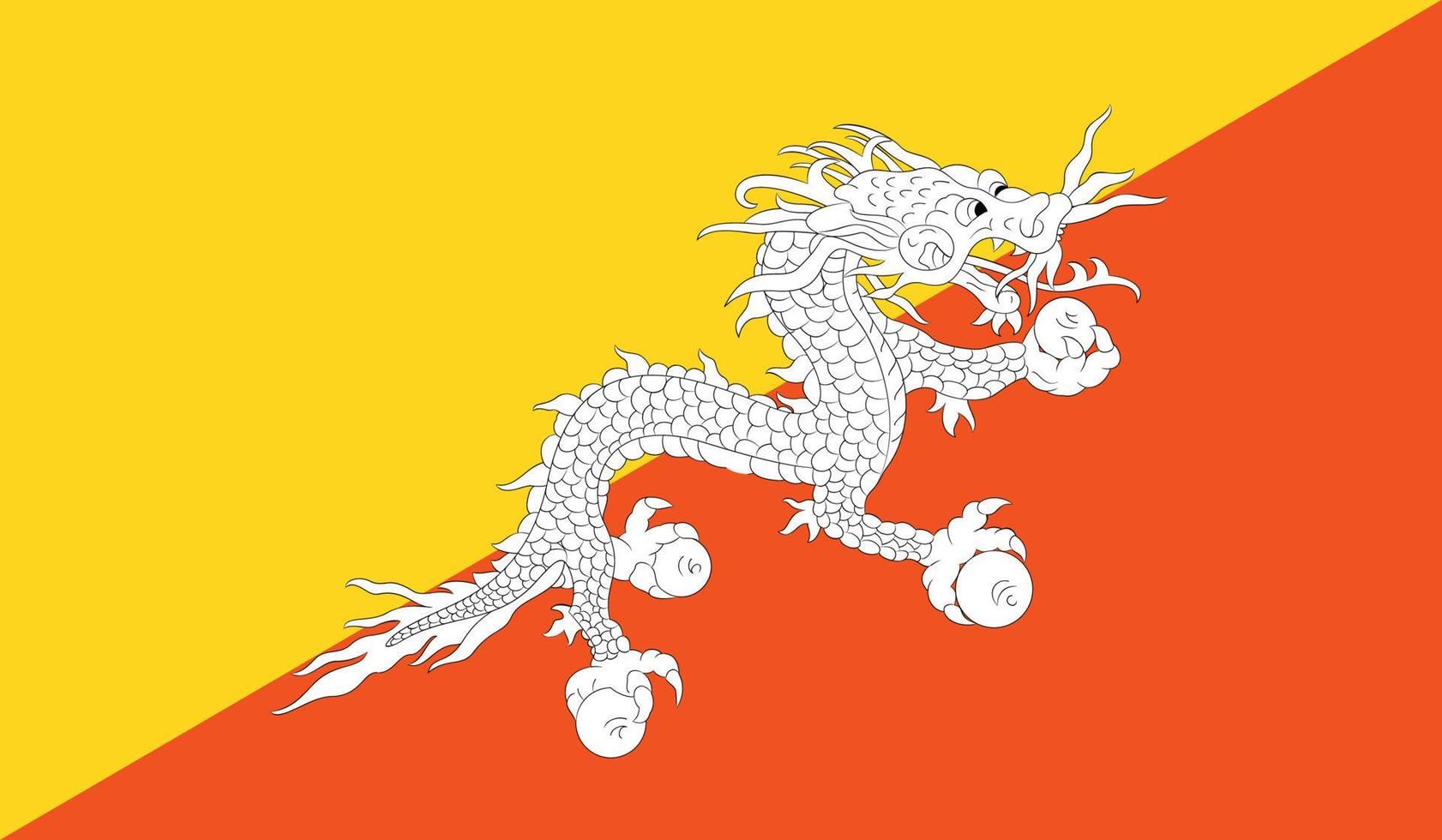 vector illustration of Bhutan flag.