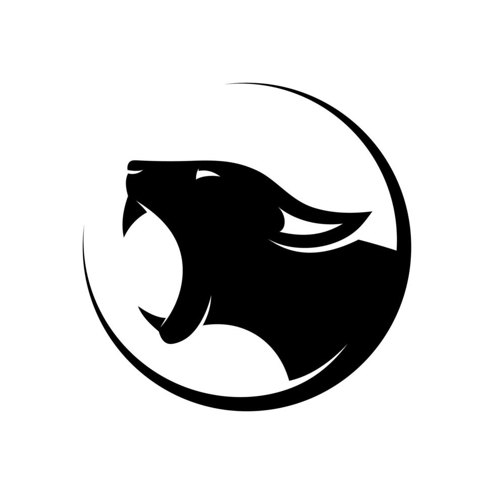 panther head logo icon vector