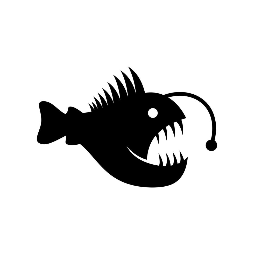 icono de pez pescador vector