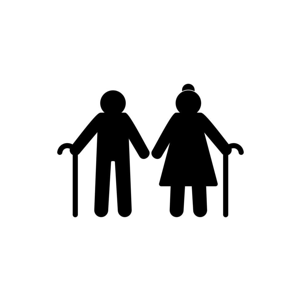 old couple icon vector