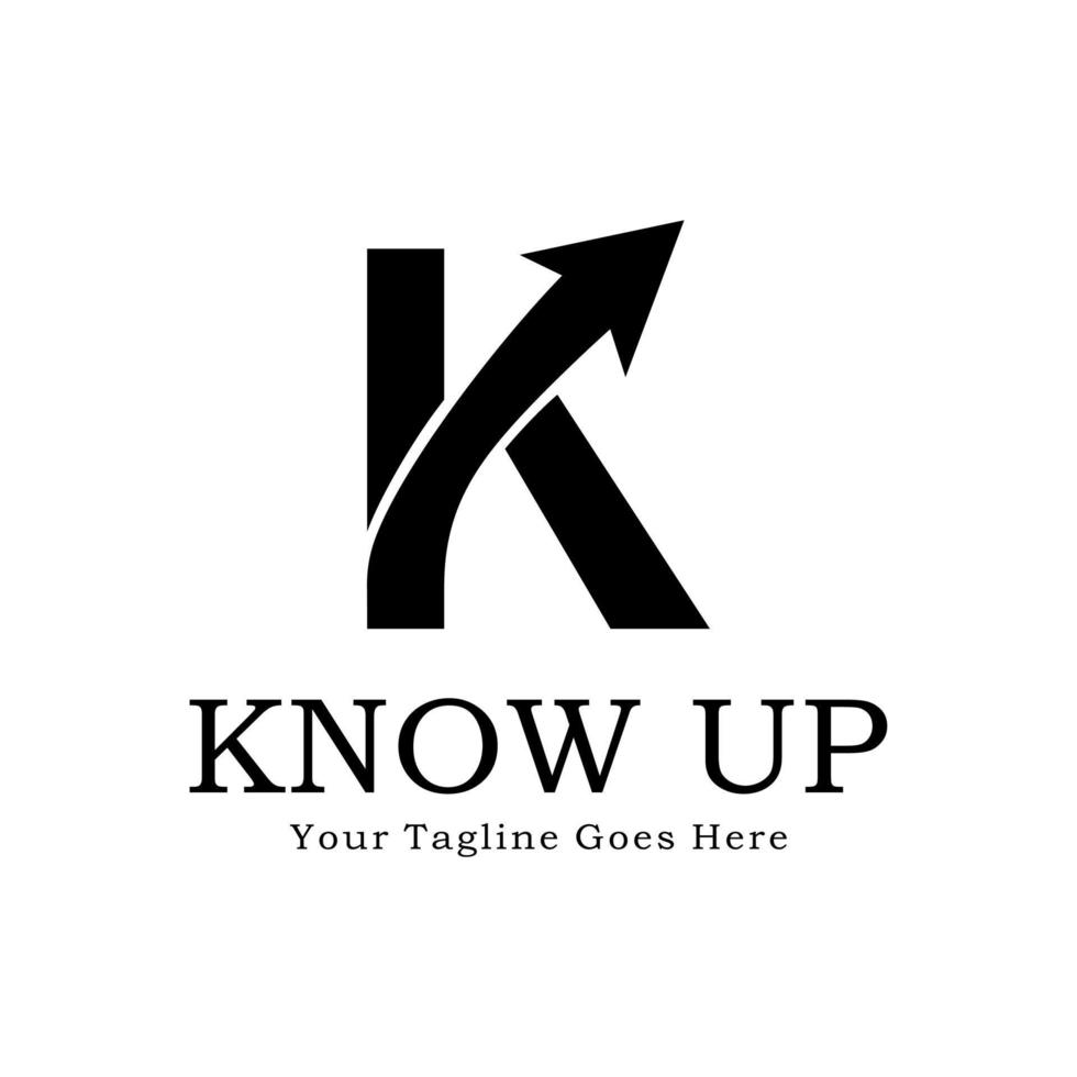 letter K up logo vector