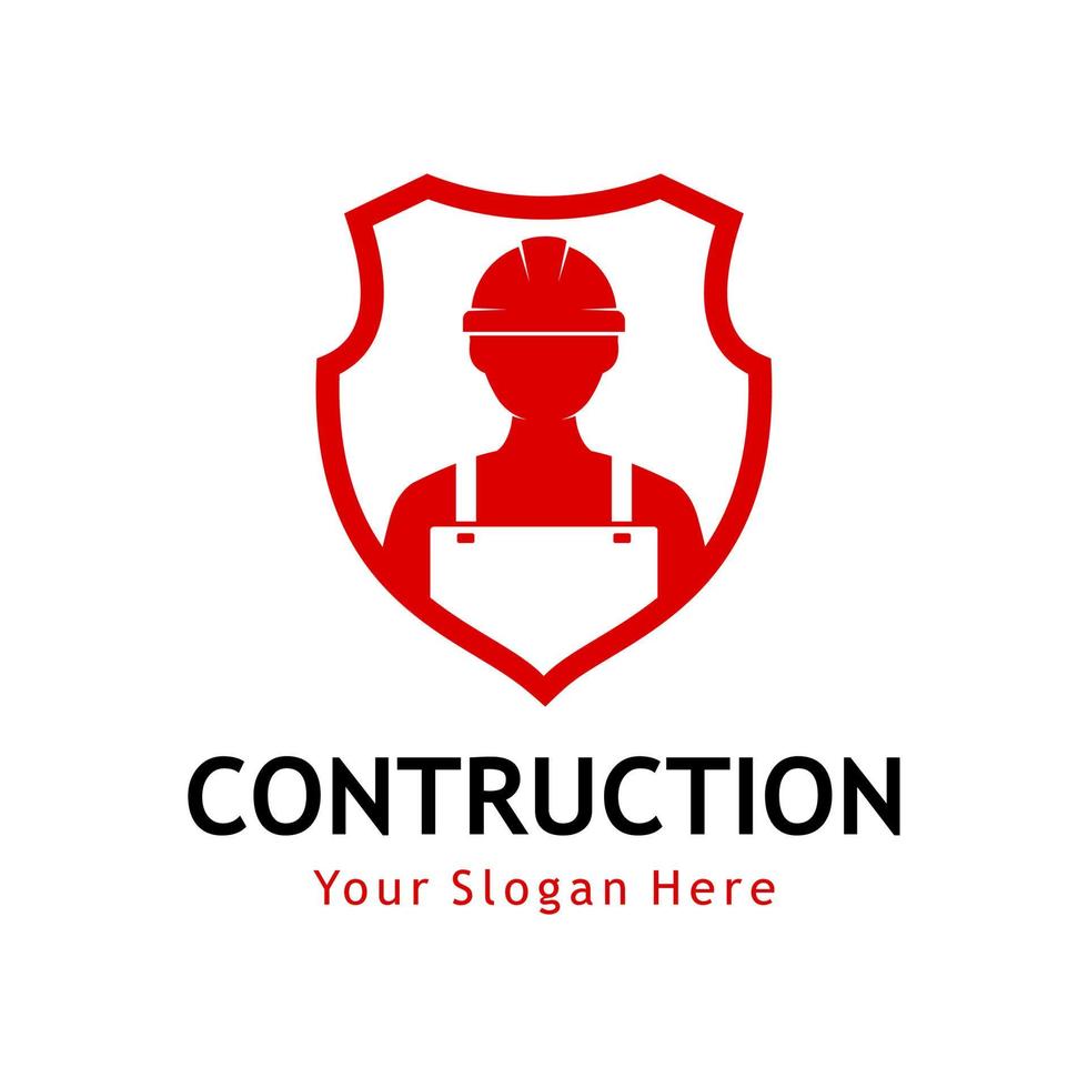 worker contruction logo vector