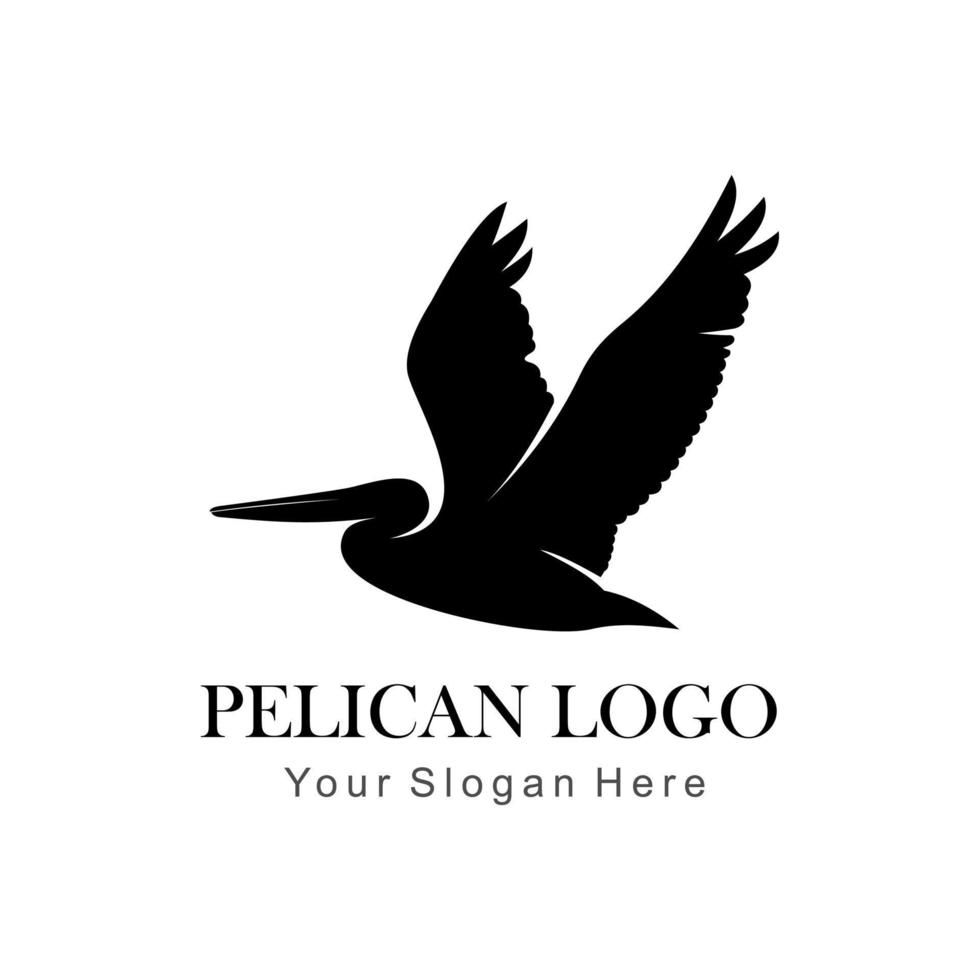 flying pelican logo vector