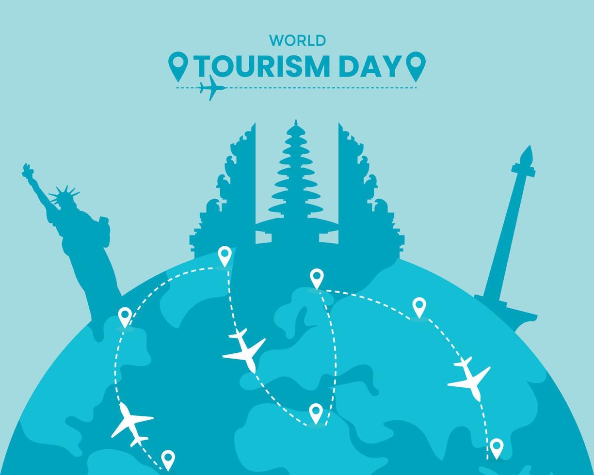 World Tourism Day Flat Template vector