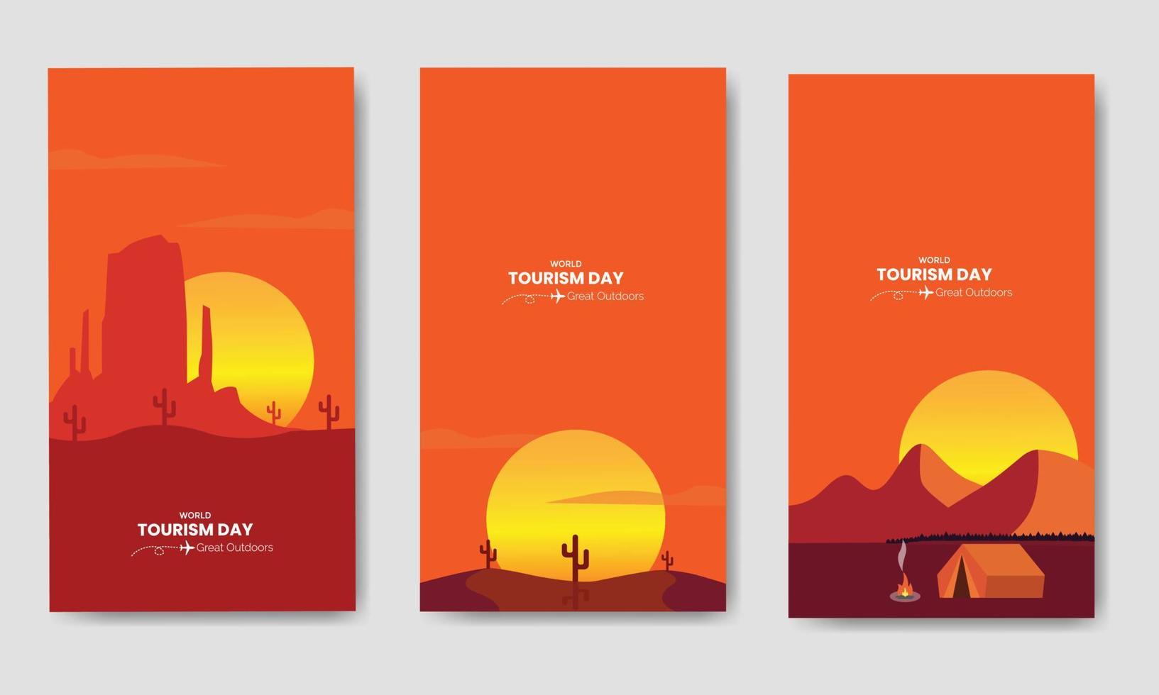 plantilla de paquete de paisaje de naturaleza del día mundial del turismo vector