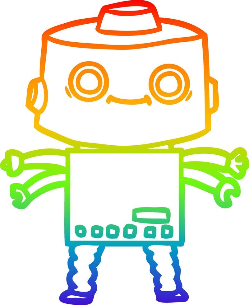 arco iris gradiente línea dibujo dibujos animados robot vector