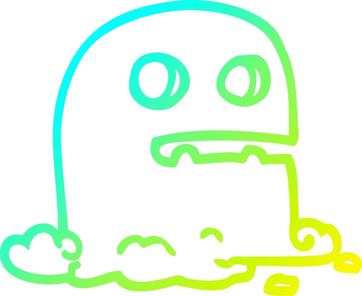 cold gradient line drawing cartoon spooky ghost vector