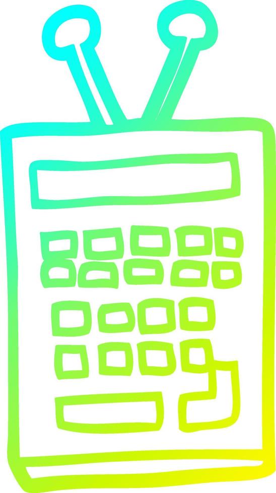 cold gradient line drawing cartoon scientific instrument vector