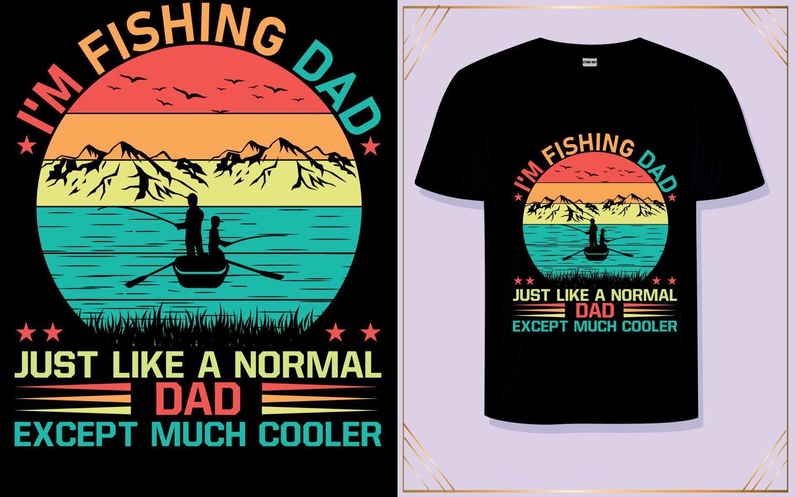 Fishing t shirt design vector