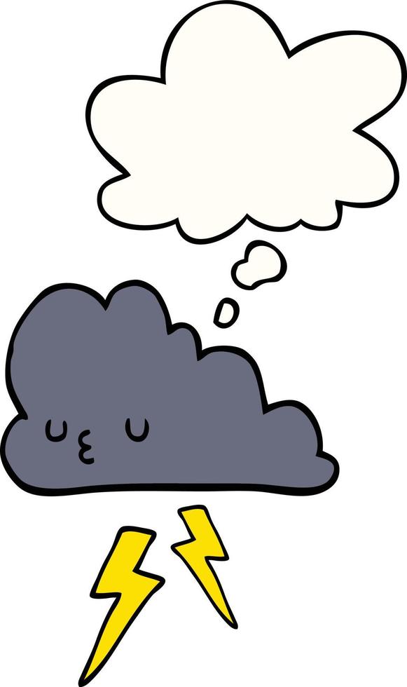 cartoon storm cloud and thought bubble vector