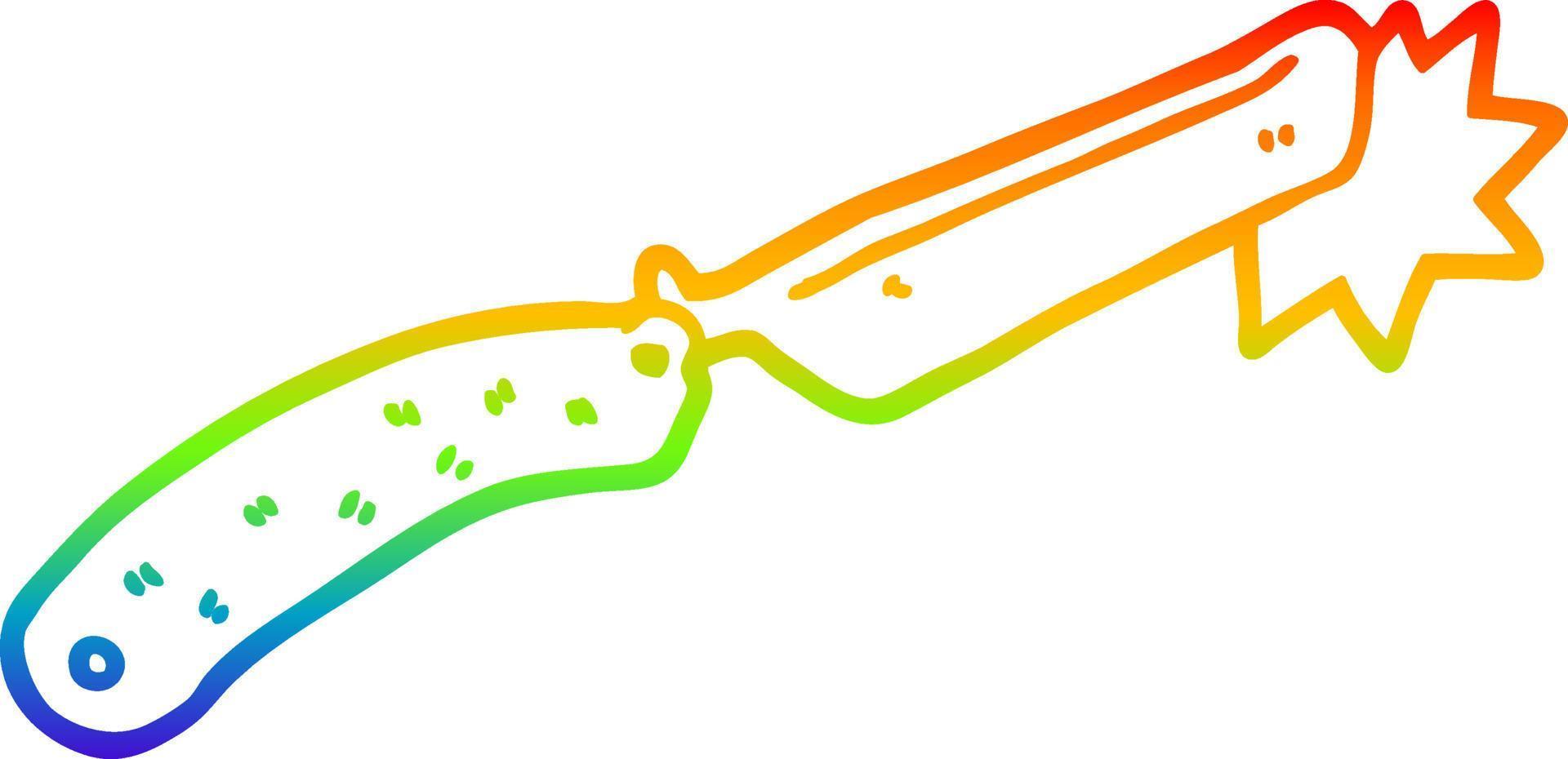 rainbow gradient line drawing cartoon sharp razor vector