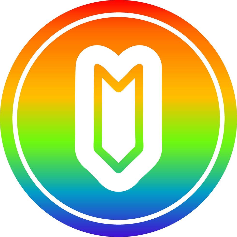 decorative arrow circular in rainbow spectrum vector