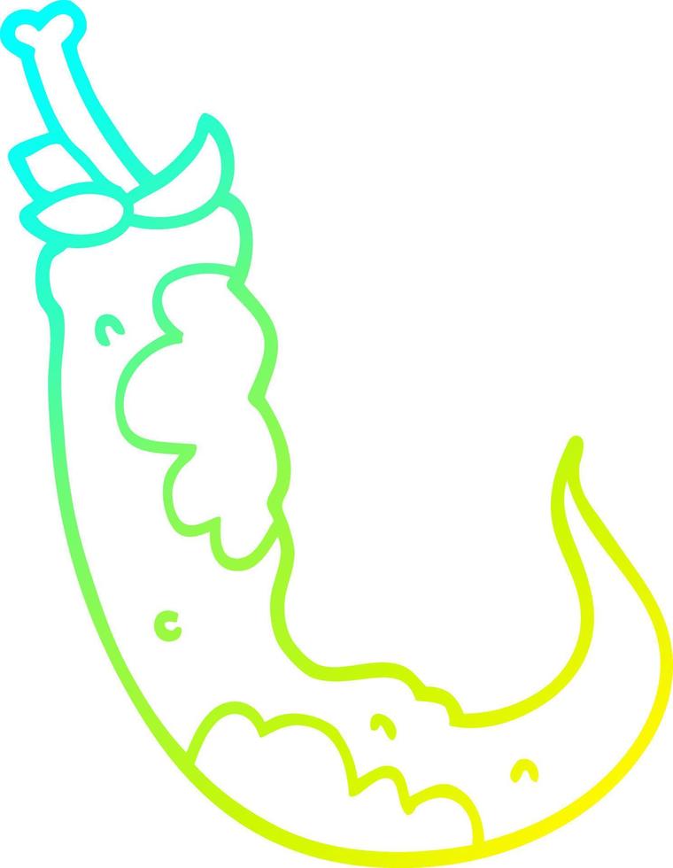 cold gradient line drawing cartoon red hot chilli pepper vector