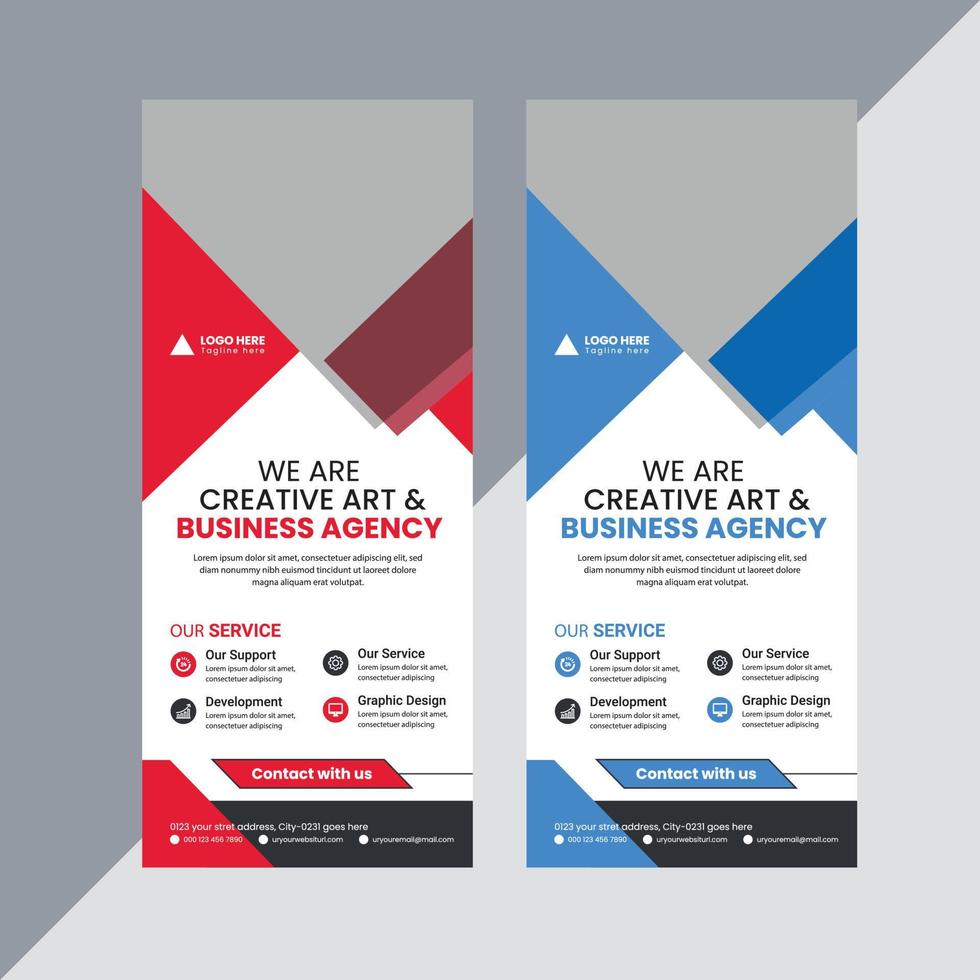 Modern Creative Business print ready rollup banner or x banner or stand banner design template vector