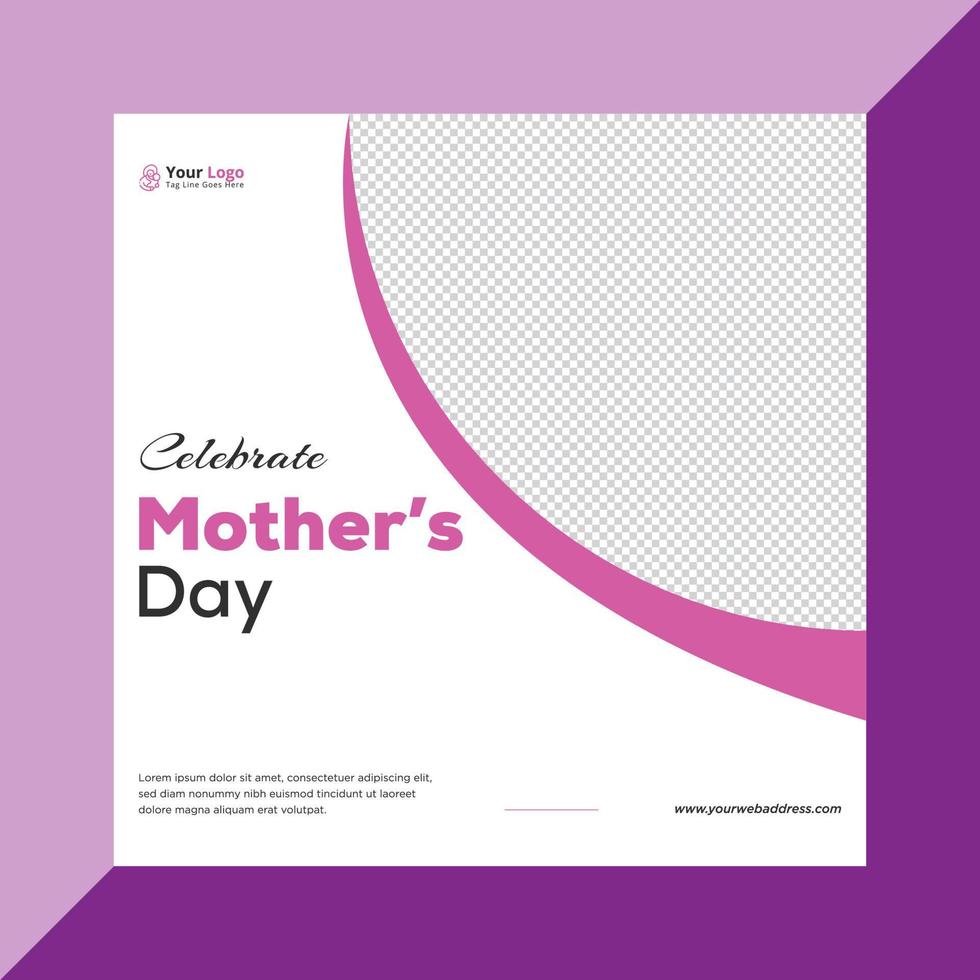 Happy mothers day social media post design template vector