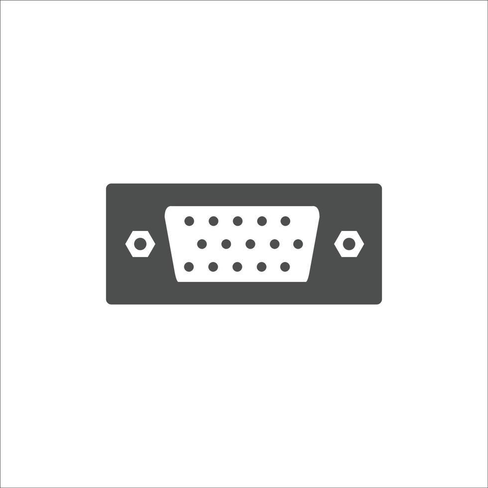 VGA port icon vector on white background