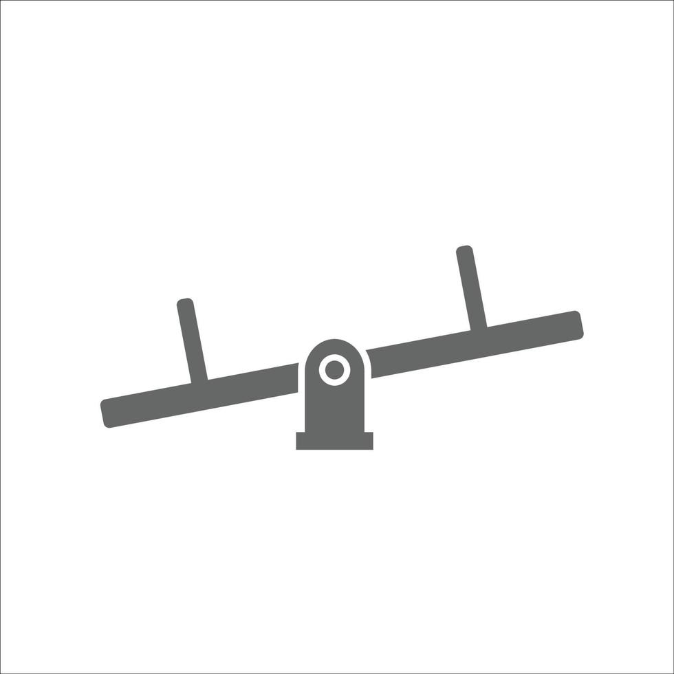 Seesaw icon, balance swing vector on white background