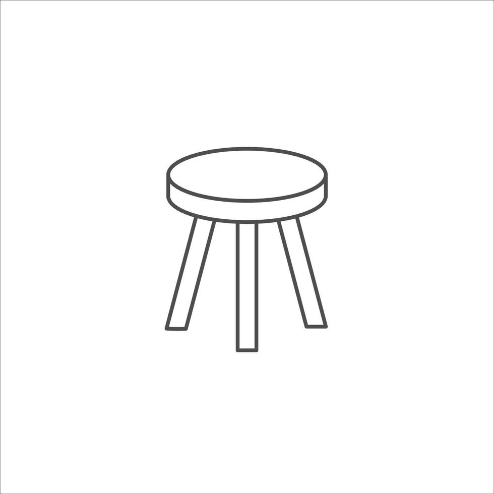 Stool icon, chair vector illustration on white background