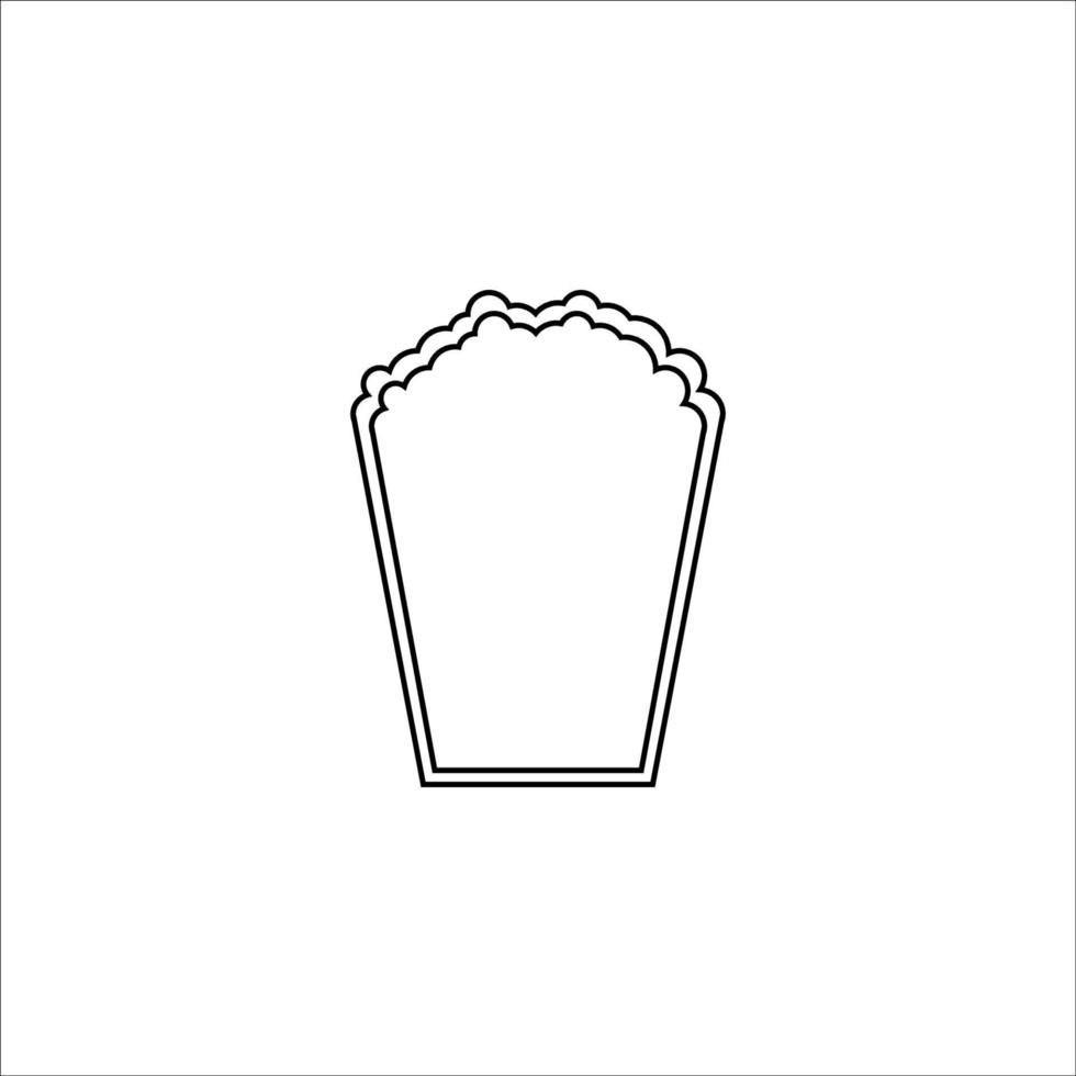 Flat line monochrome popcorn symbol for web sites and apps. Minimal simple black and white popcorn symbol vector