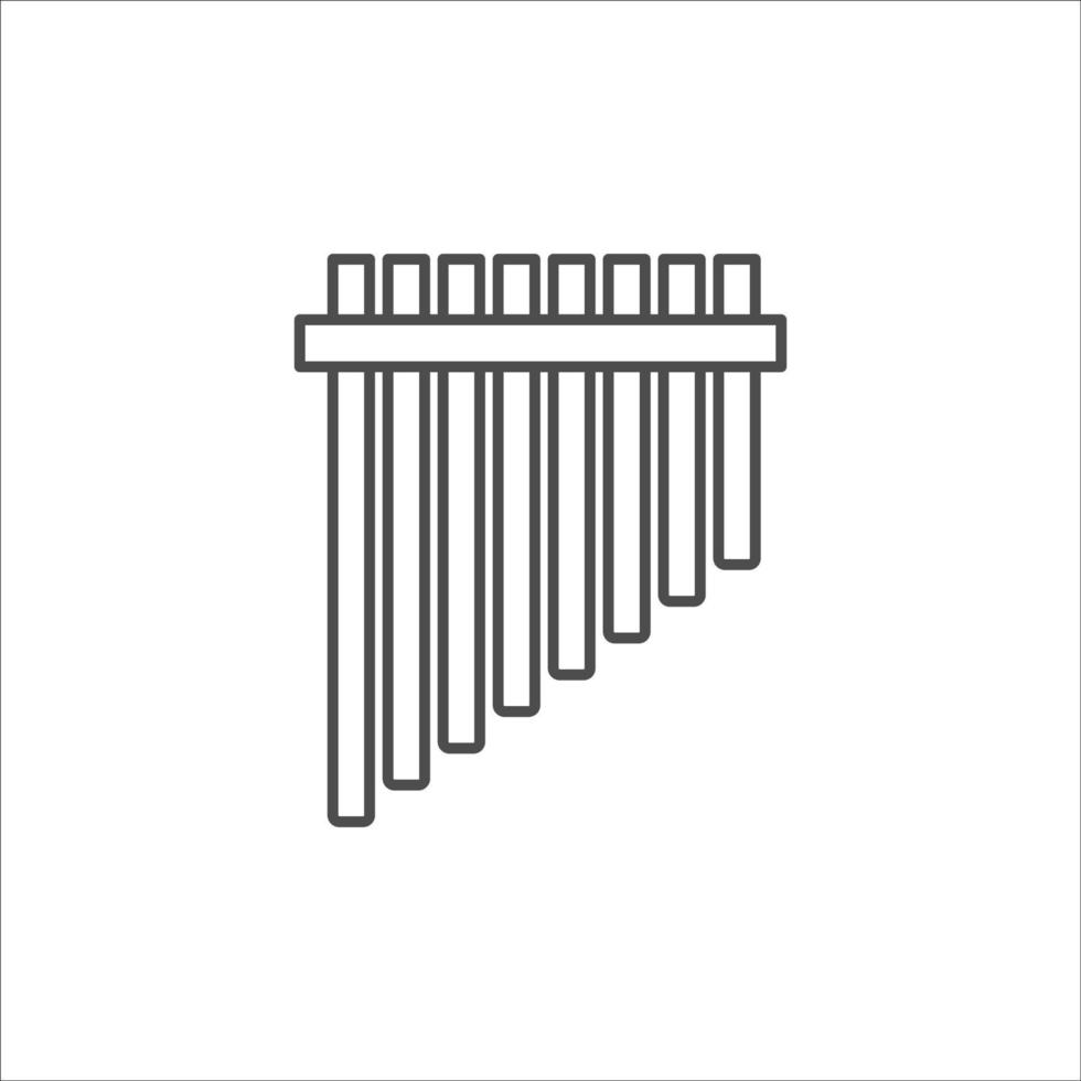 Pan flute icon vector on white background